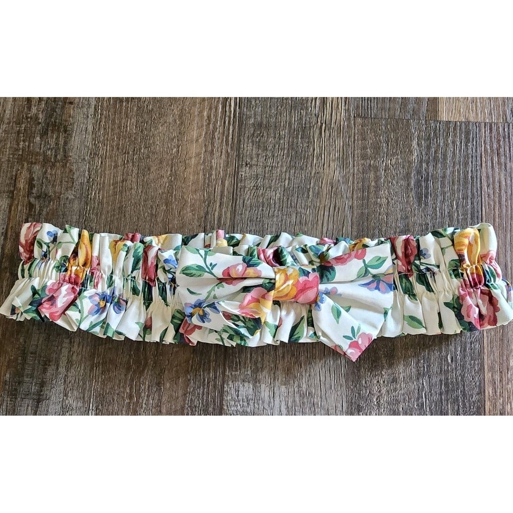 Longaberger Basket Garter In‎ Garden Splendor With Bow Tie Floral 12"